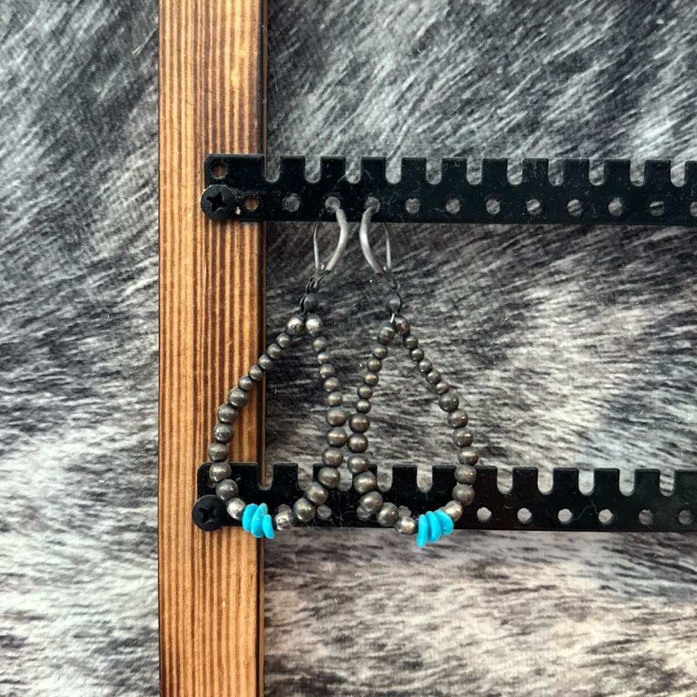 Navajo pearl earrings with turquoise